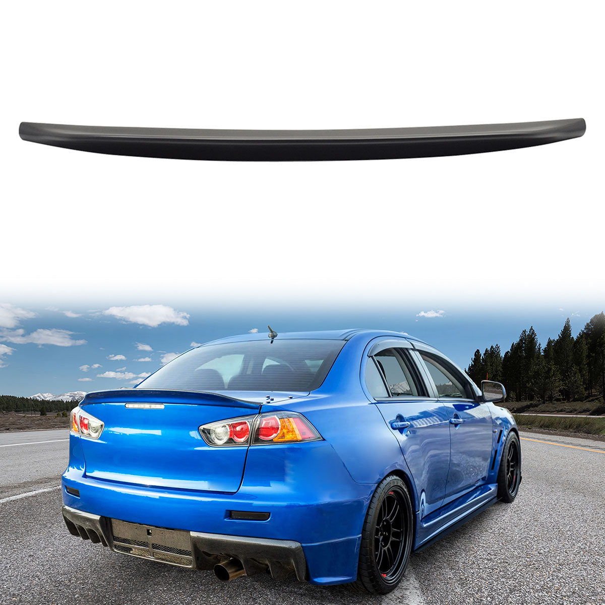 2008-2017 Mitsubishi Lancer EVO X 10 RS Rear Trunk Spoiler ABS