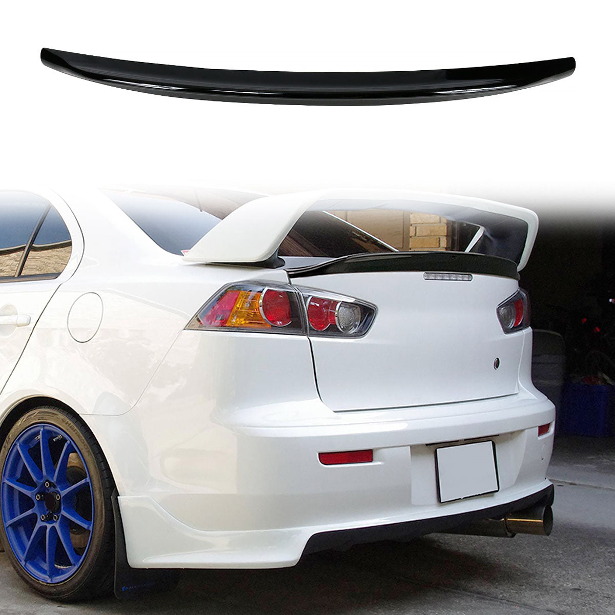 2008-2017 Mitsubishi Lancer EVO X 10 RS Rear Trunk Spoiler ABS