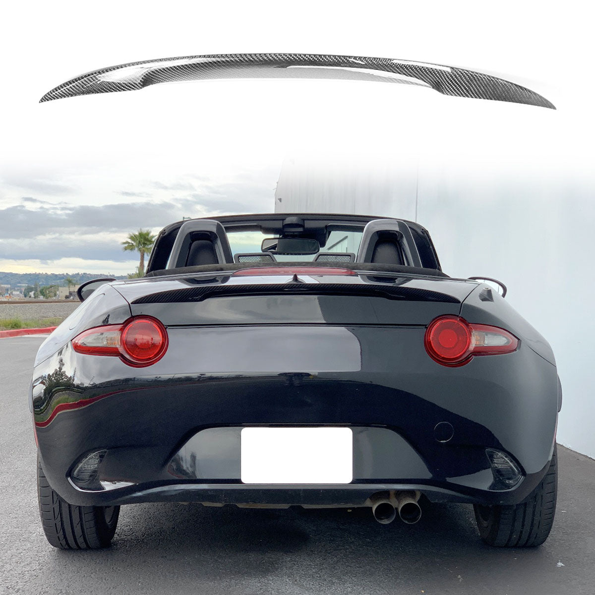 2016-2025 Mazda MX-5 Miata 4TH ND P Style Carbon Fiber Rear Spoiler Wi
