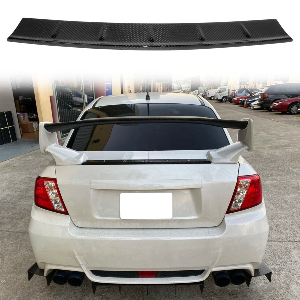 08-14 Subaru Impreza 3rd WRX STI Style Rear Spoiler Wing Carbon Fiber