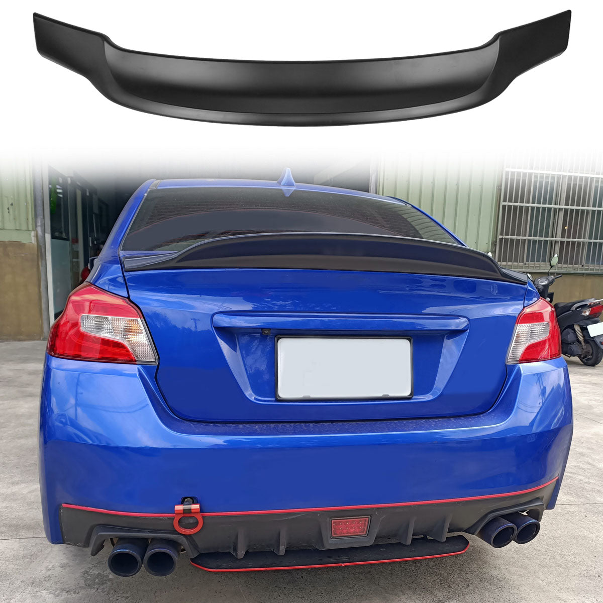 2015-2021 Subaru WRX PSM Unpainted Black Rear Trunk Spoiler ABS