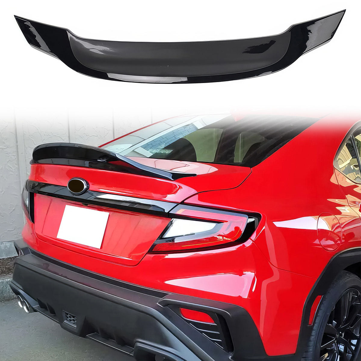 2022-2025 Subaru WRX R Style Gloss Black Rear Trunk Spoiler ABS