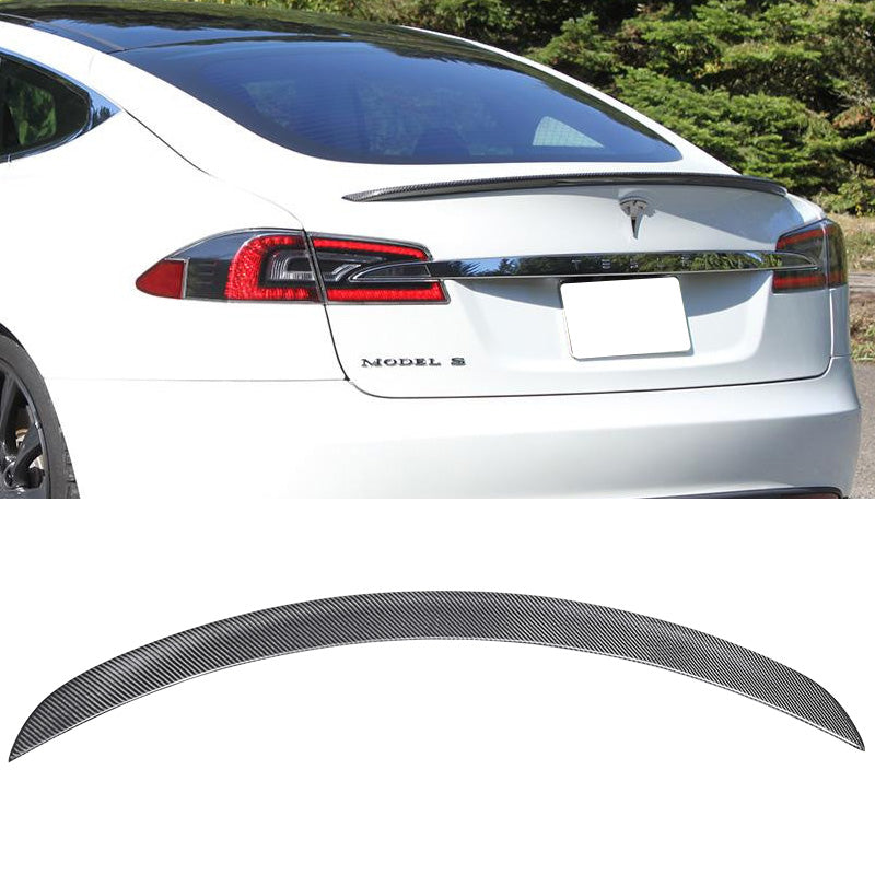 2012-2025 Tesla Model S Factory Style Carbon Fiber Trunk Lip Spoiler W
