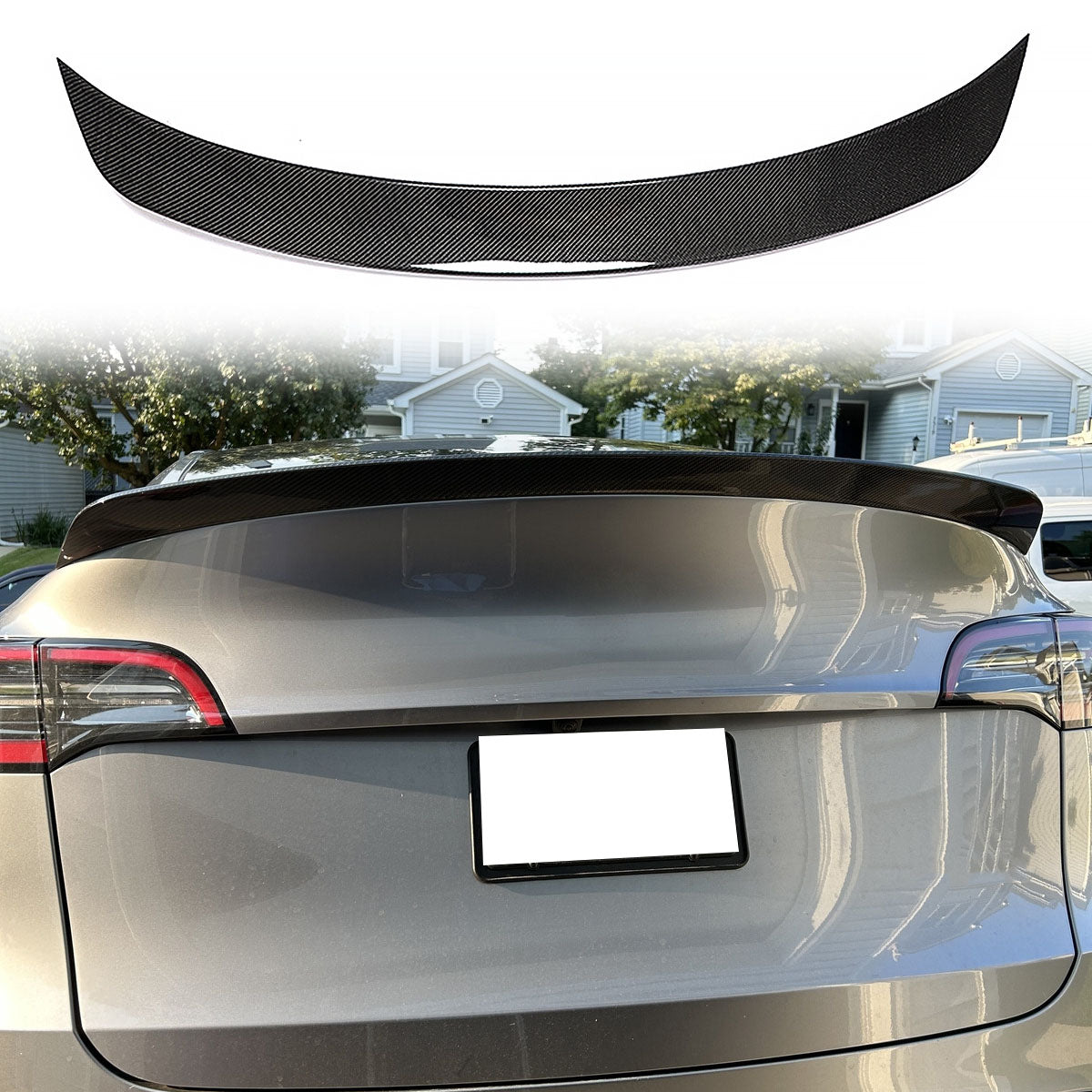 2020-24 Tesla Y Sedan 4-Door IKON Black Rear Spoiler Wing Carbon Fiber