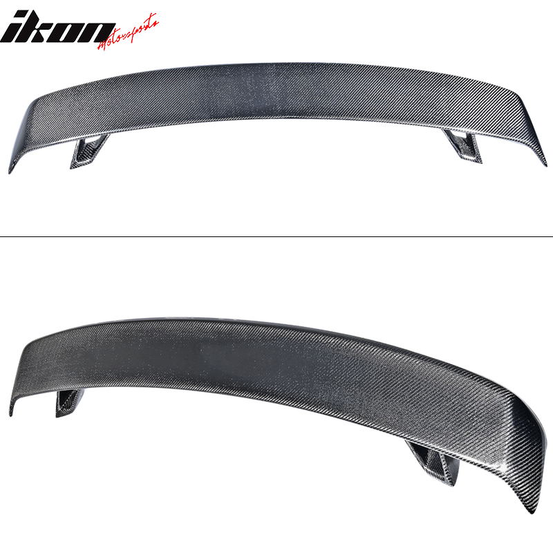 Universal Fitment Black Rear Trunk Spoiler Wing Lip Carbon Fiber CF