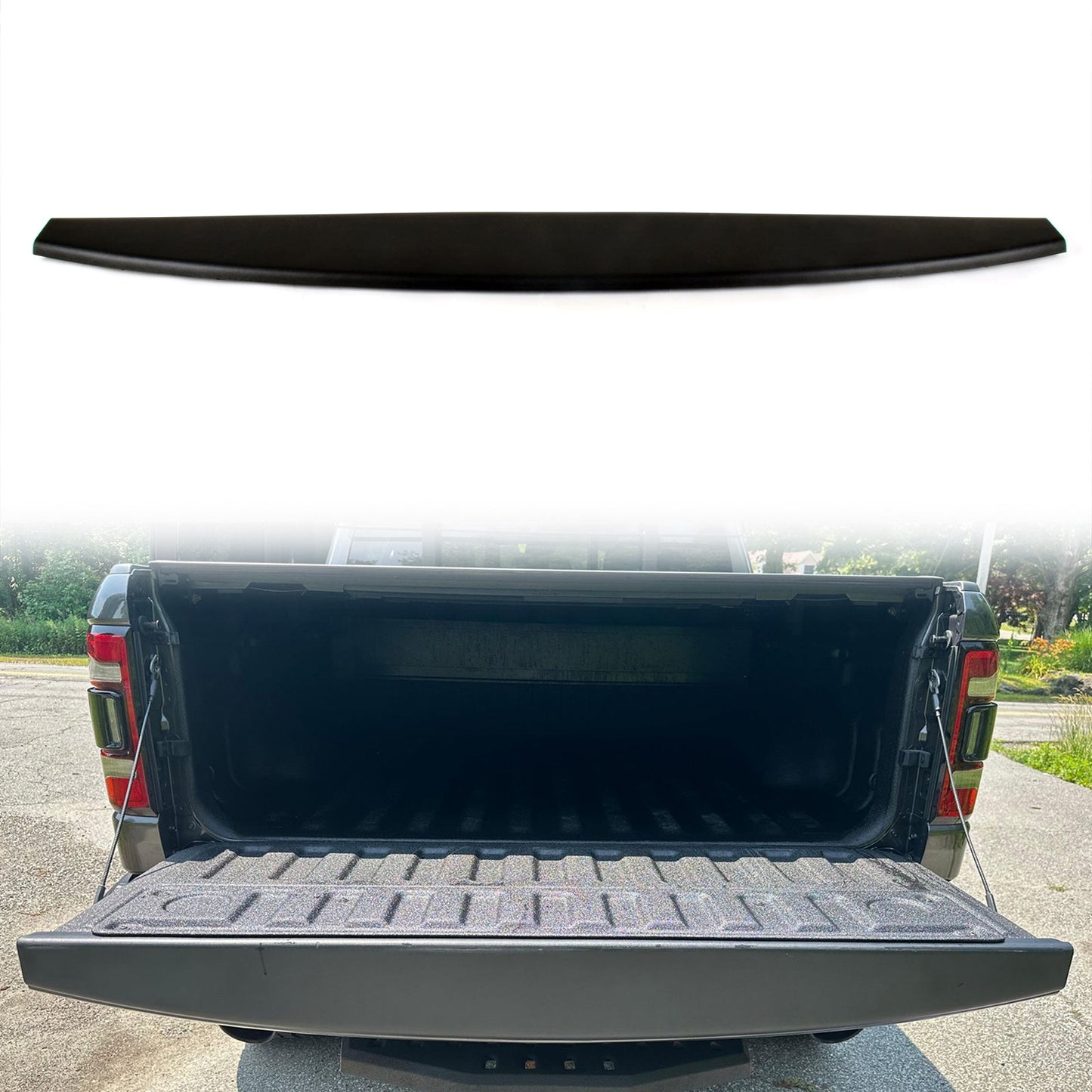 2019-2025 Ram 1500 Tailgate Cap Molding Cover Protector Matte Black PP