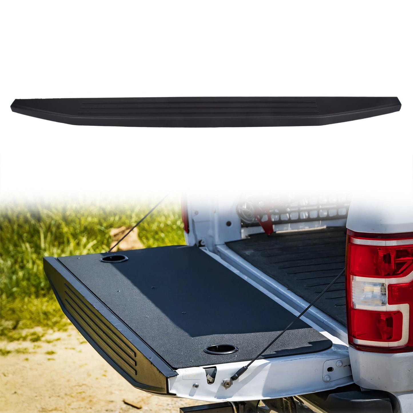 2015-2020 Ford F-150 Tailgate Molding Cap Cover Matte Black PP