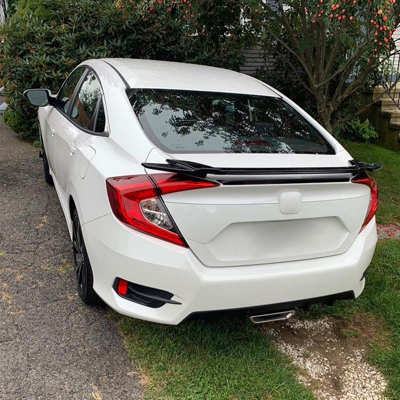 2016-2021 Honda Civic Sedan Long LED Style Trunk Spoiler Wing Lip ABS