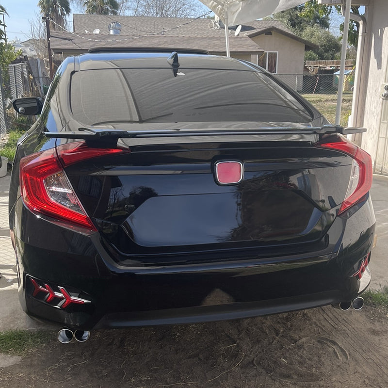 2016-2021 Honda Civic Sedan Long LED Style Trunk Spoiler Wing Lip ABS