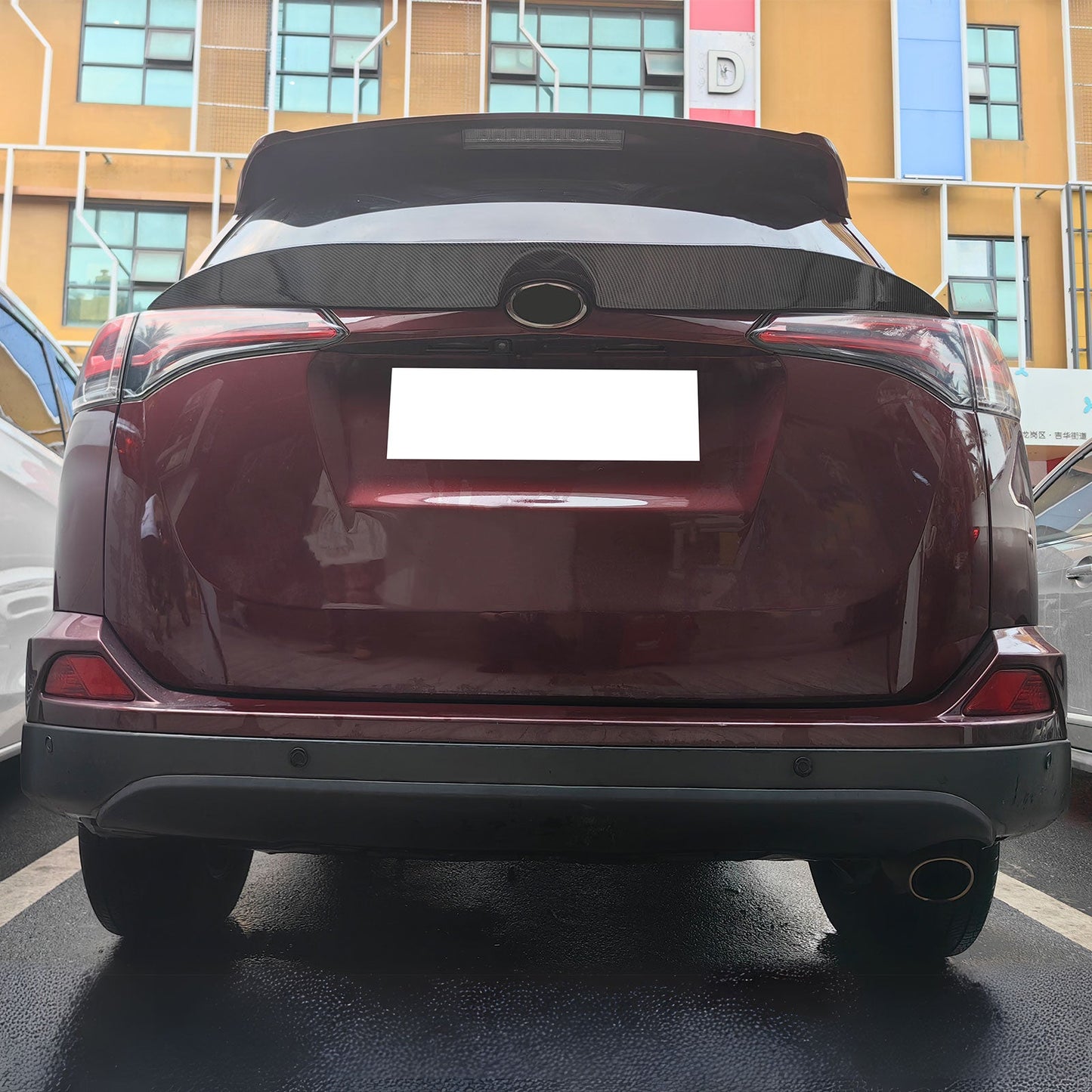 2016-2018 Toyota Rav4 IKON Rear Spoiler Lip Carbon Fiber Print ABS