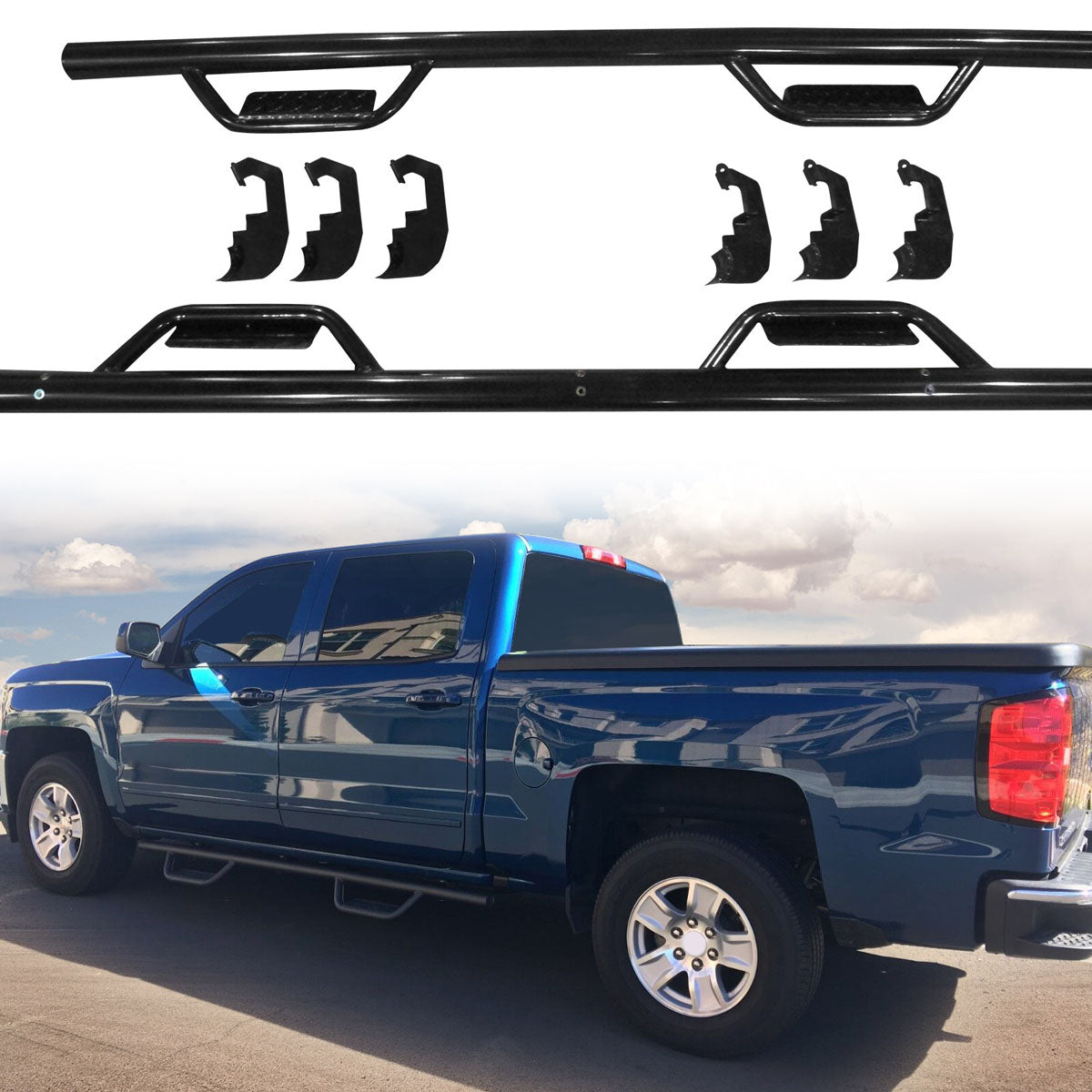2007-2018 Chevy Silverado & GMC Sierra Crew Cab Running Board Nerf Bar