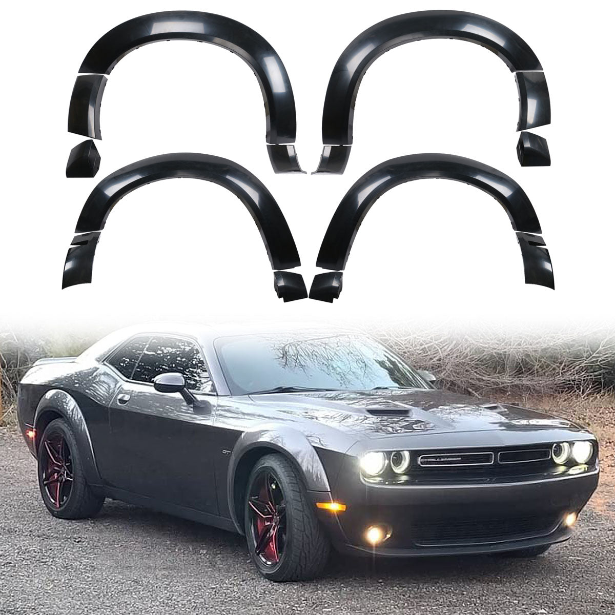 2015-2023 Dodge Challenger Base Model Demon Style Fender Flares PP
