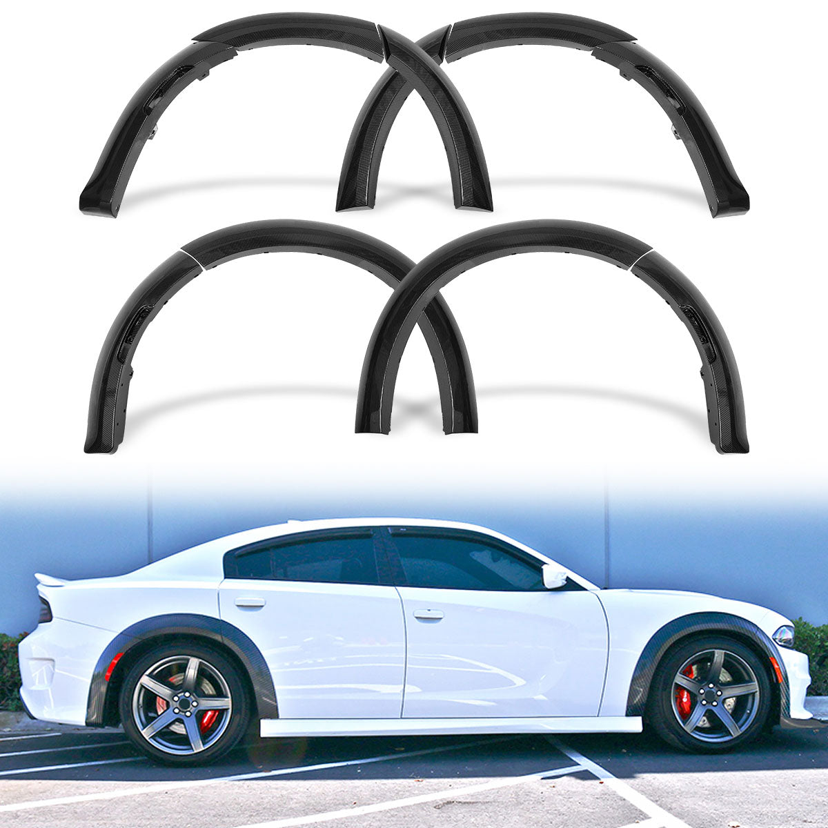 2015-2023 Dodge Charger Redeye Style Front& Widebody Rear Fender Flare