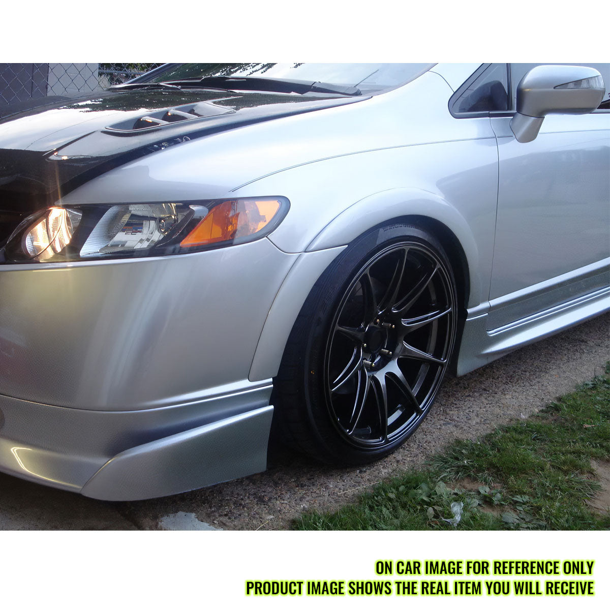 2006-2011 Honda Civic RR Style Unpainted Front Rear Fender Flares ABS