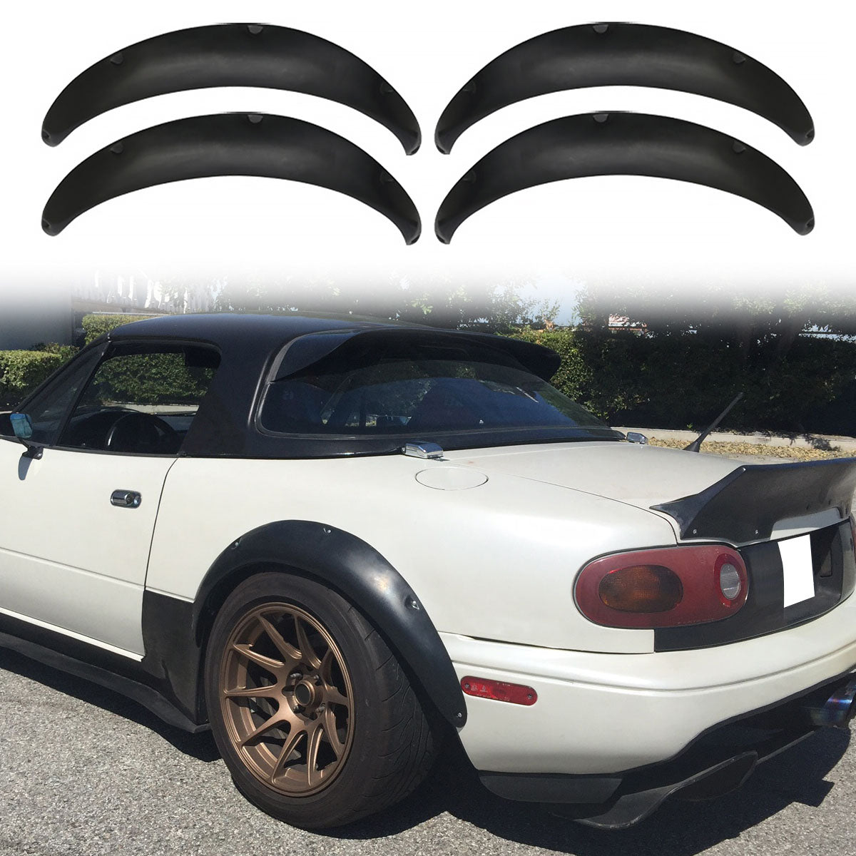 1990-1997 Miata NA MX5 4pcs Front + Rear 60mm Wide Fender Flares PU
