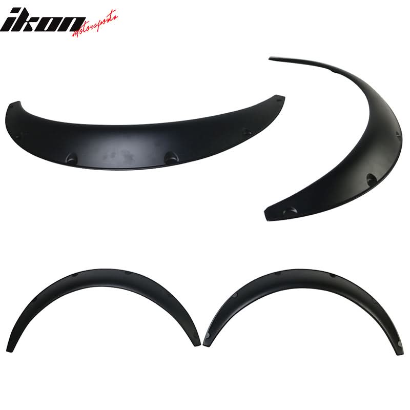 Universal Matte Black 2PCS 70mm Thickness Rear Fender Flares PU