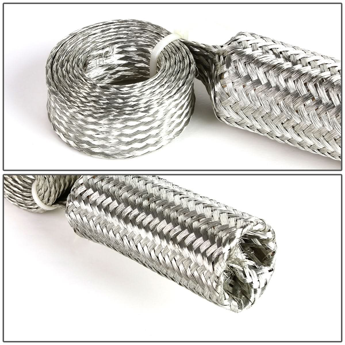 Universal Braided Stainless Steel Hose Set - Black