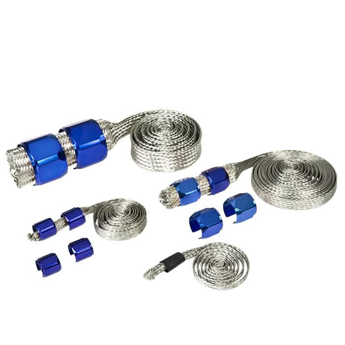 Universal Braided Stainless Steel Hose Set - Blue