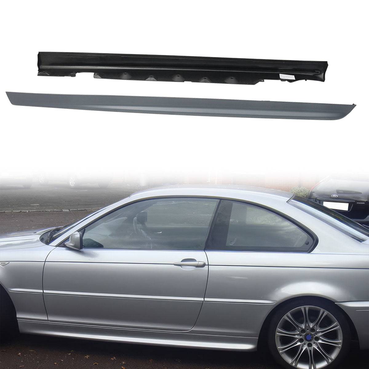 2000-2006 E46 3 Series 2Dr MT M  Sport Unpainted Gray Side Skirts PP