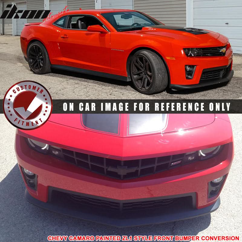 Fits 10-13 Camaro ZL1 Front Bumper Paintedinferno Orange Metallic