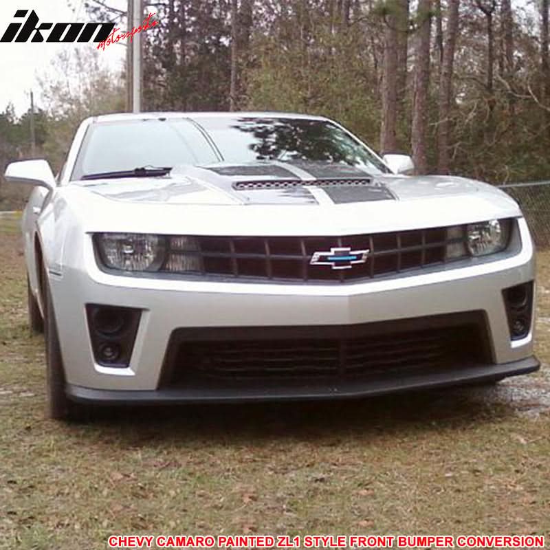 Fits 10-13 Camaro ZL1 Front Bumper Switchblade Silver Metallic