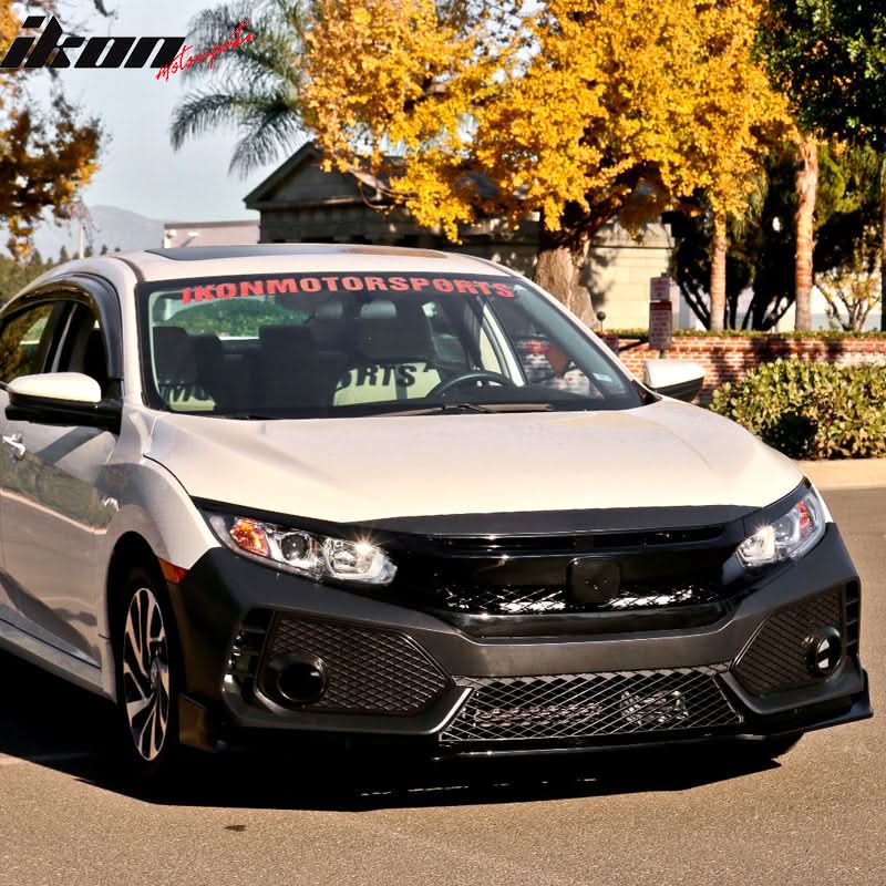 2016-2021 Honda Civic Type-R Front Bumper + Grille + Lip Gloss Black