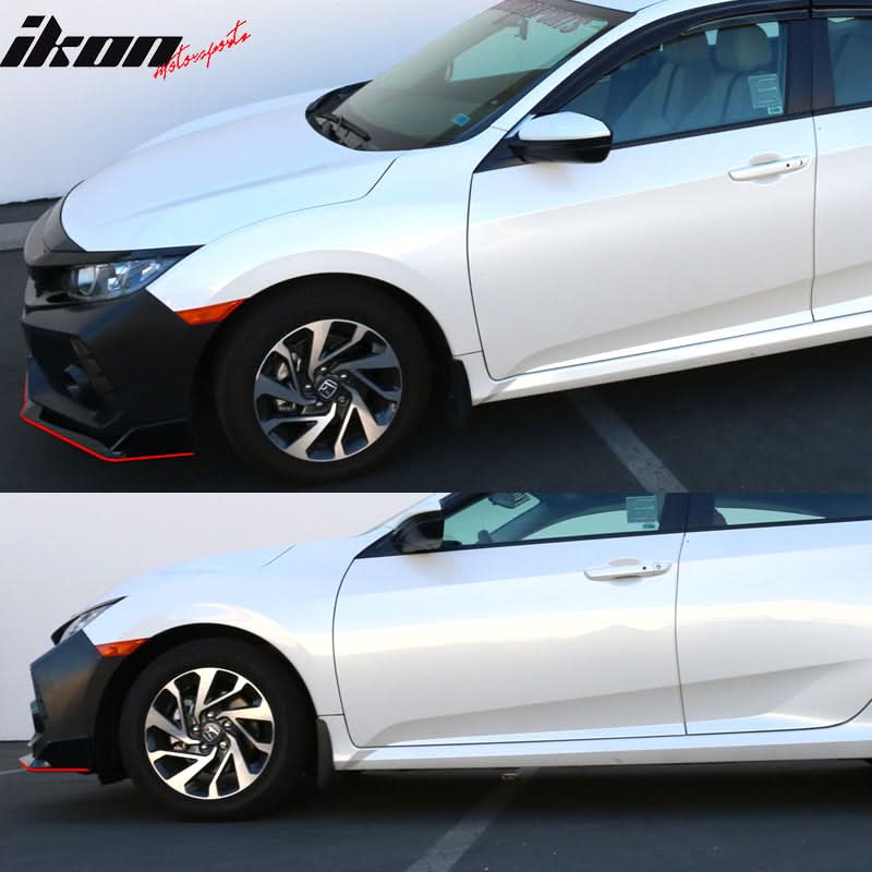 2016-2021 Honda Civic Front Bumper + Grille + Lip Gloss Black Type-R