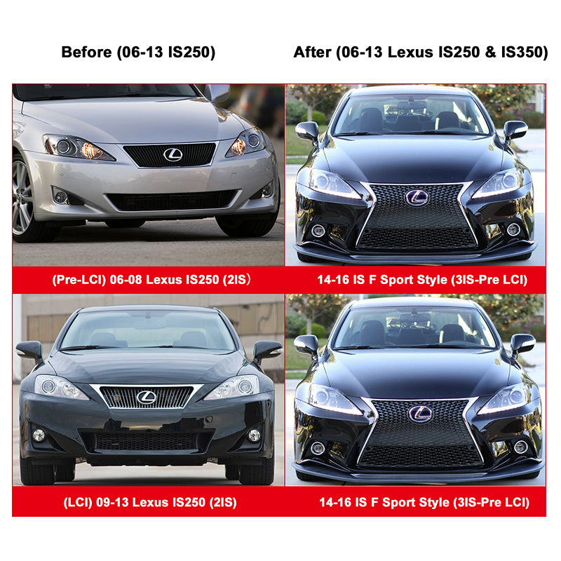 2006-2013 Lexus IS250 IS350 F Sport Style Front Bumper Conversion PP