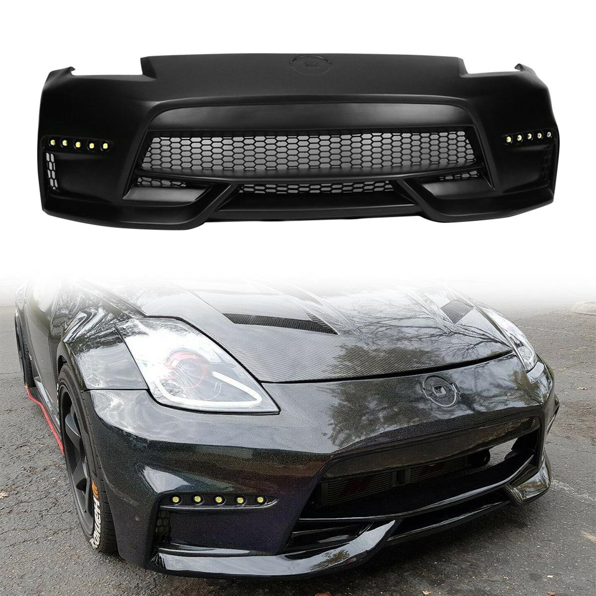 2003-2008 Nissan 350z to 370z Front Bumper Conversion NIS Style Black