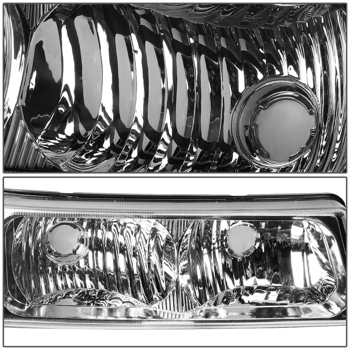 03-07 Chevrolet Avalanche Silverado Chrome Amber Bumper Lights 2PC