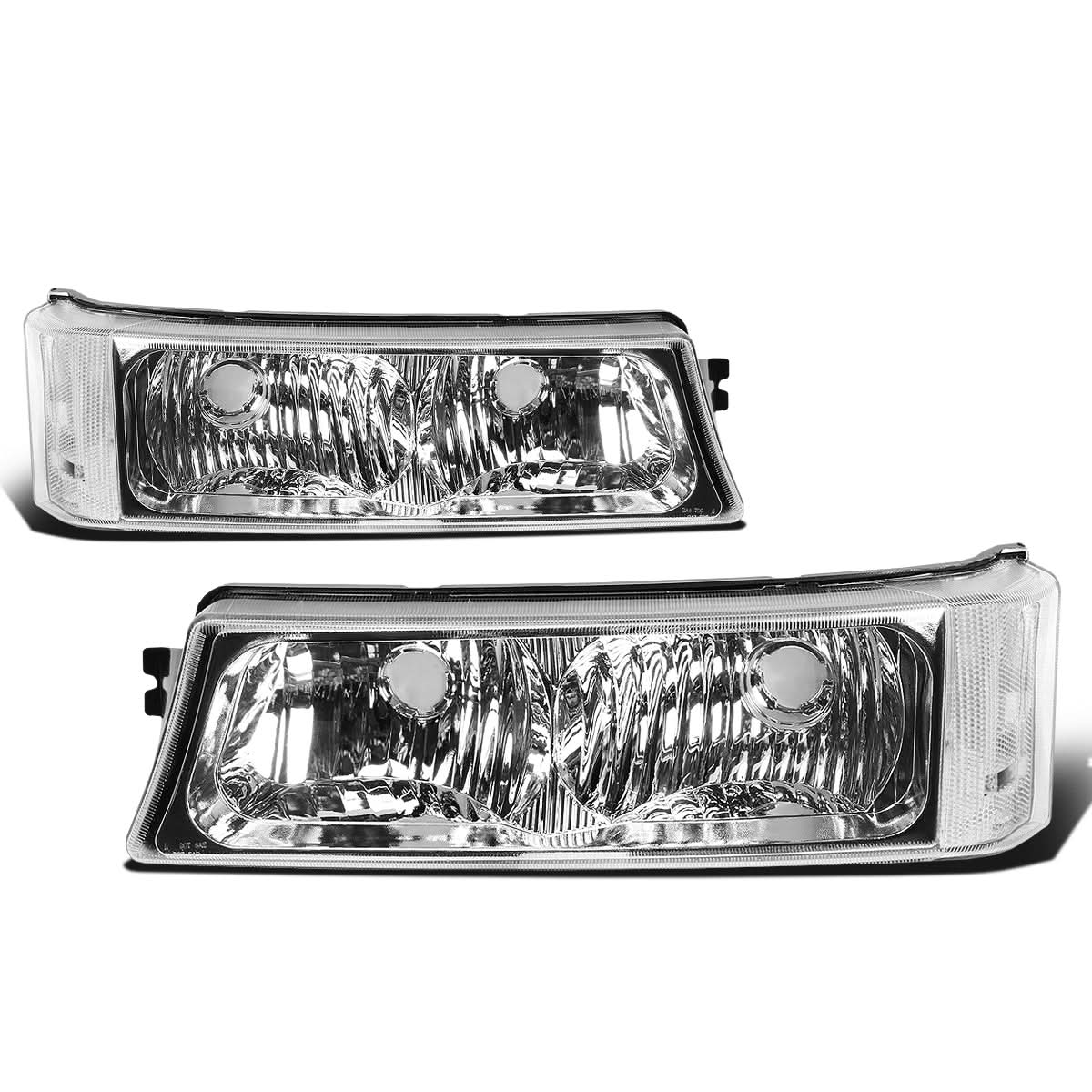 03-07 Chevrolet Avalanche Silverado Chrome Clear Bumper Lights 2PC