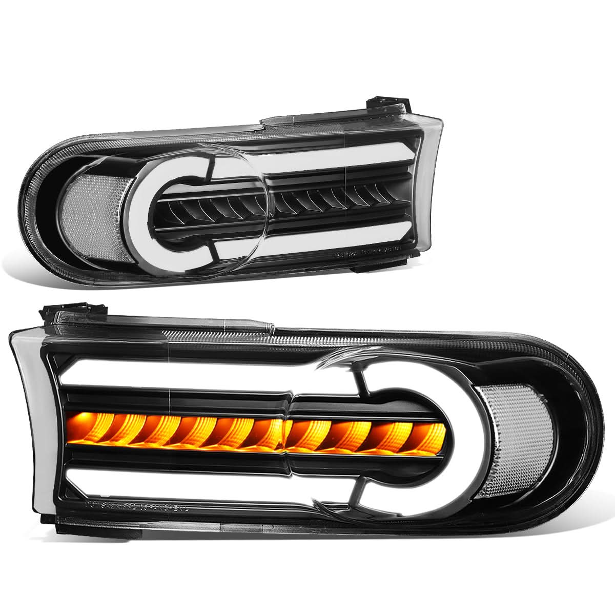 07-14 Toyota FJ Cruiser 3D Style LED DRL Bumper Lights - Black/Clear