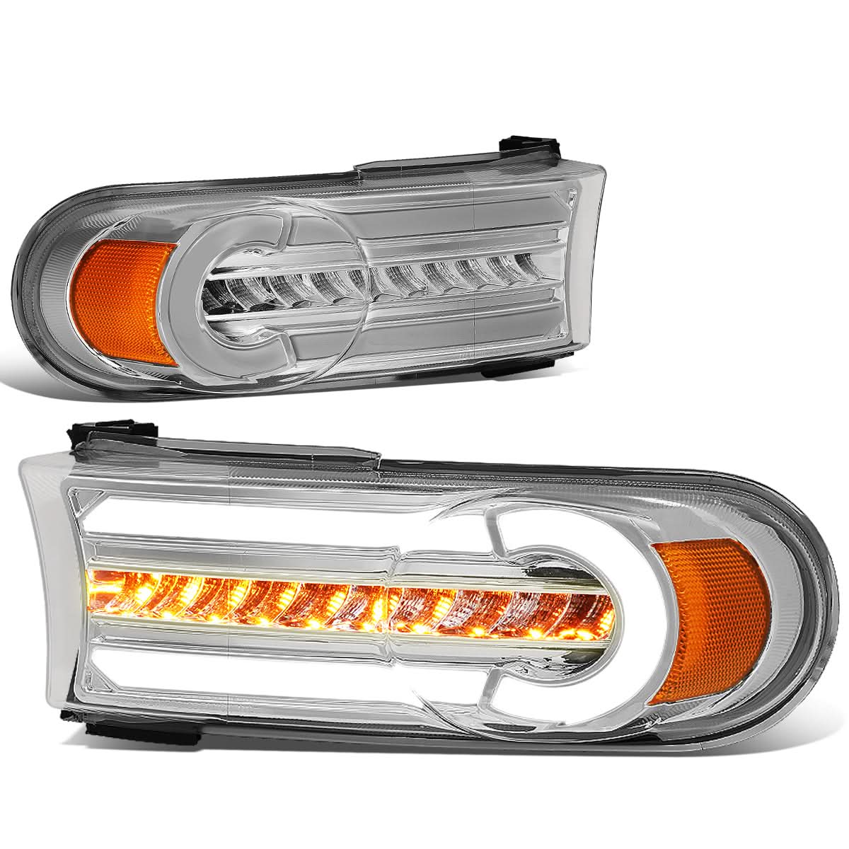 07-14 Toyota FJ Cruiser 3D Style LED DRL Bumper Lights 2PC Chrome
