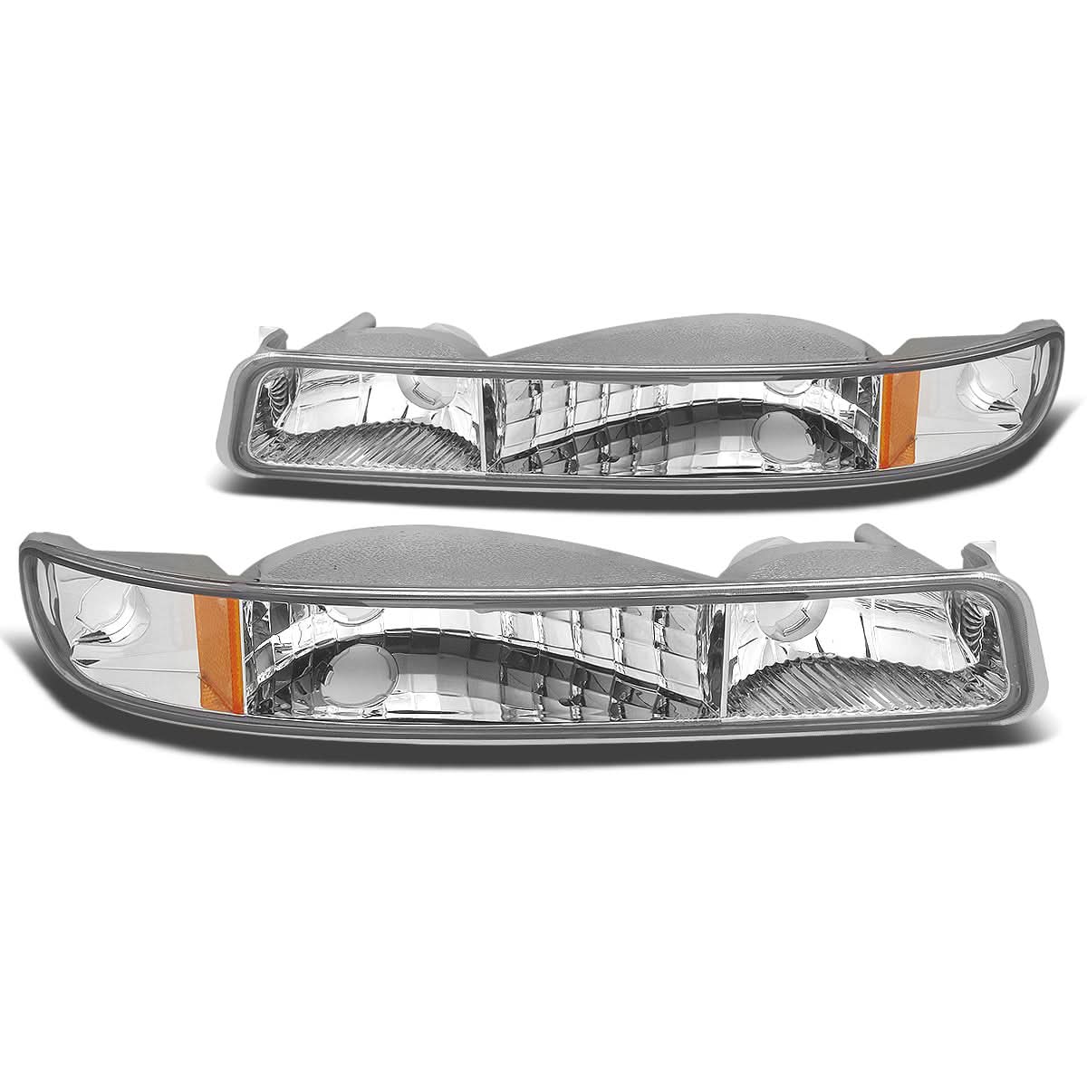 99-06 GMC Sierra / Yukon Chrome Amber Corner Bumper Lights 2PC