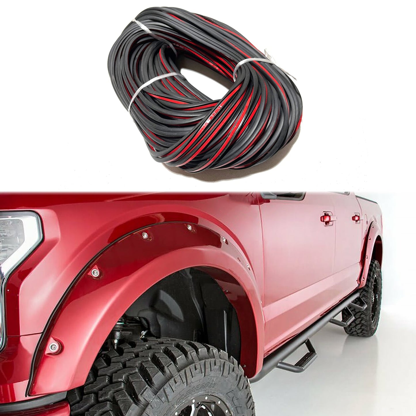 Universal 39'' T Rubber Molding Tape Black Front Hood Protector Guard