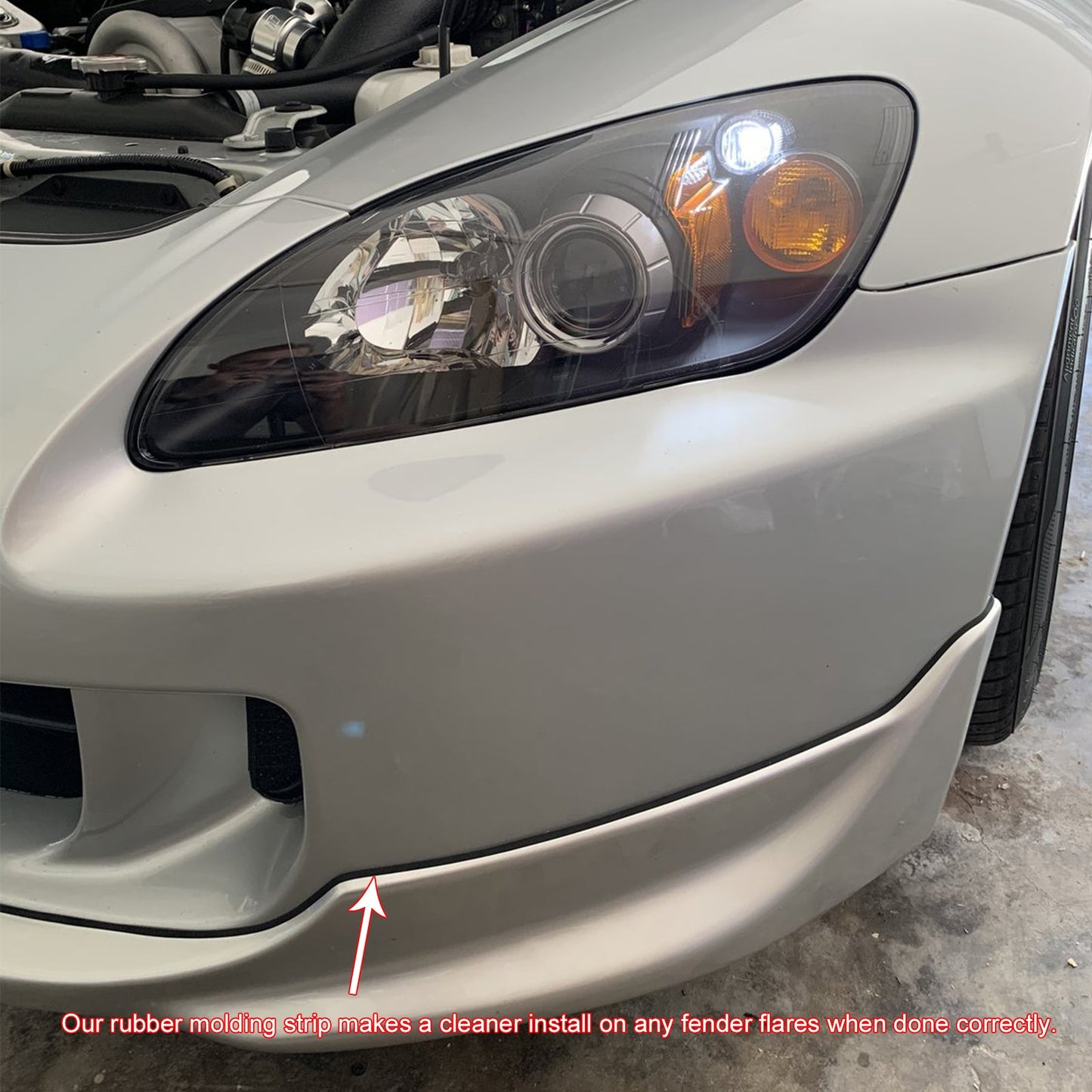 Universal 39'' T Rubber Molding Tape Black Front Hood Protector Guard