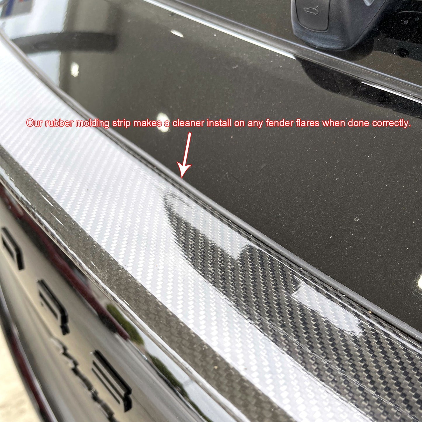 Universal 39'' T Rubber Molding Tape Black Front Hood Protector Guard