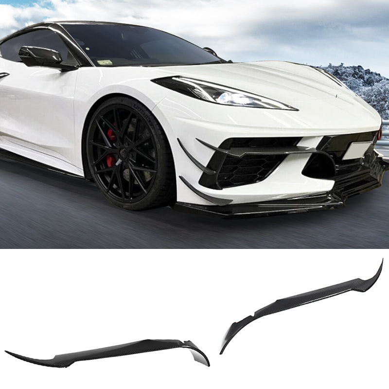 2020-2025 Chevrolet Corvette IKON Front Canard Splitter Carbon Fiber