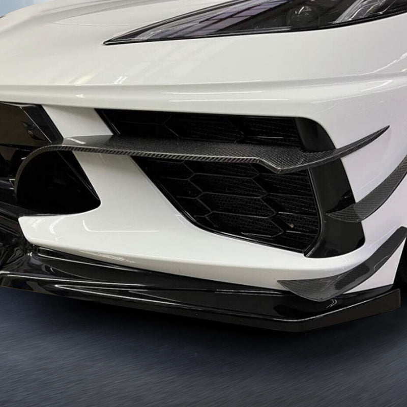 2020-2025 Chevrolet Corvette IKON Front Canard Splitter Carbon Fiber
