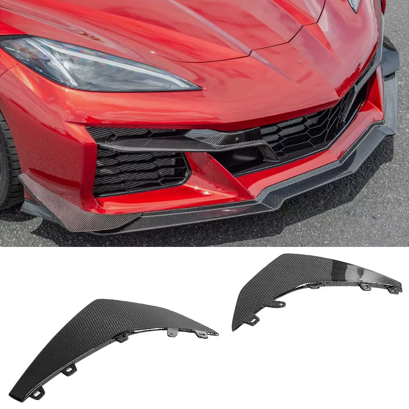 2023-2025 Chevrolet Corvette C8 Z06 Front Bumper Canards Carbon Fiber