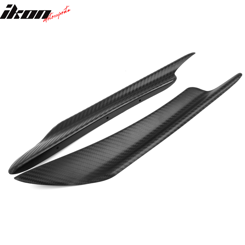 Universal Fit 40CM 2PC Front Bumper Lip Canards Carbon Texture PP