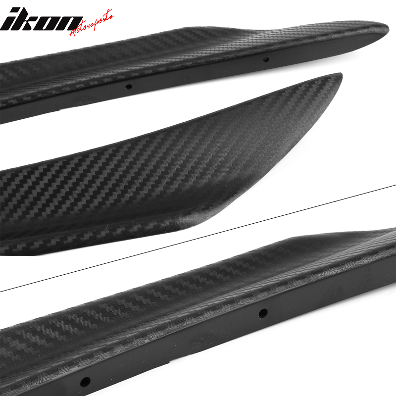 Universal Fit 40CM 2PC Front Bumper Lip Canards Carbon Texture PP