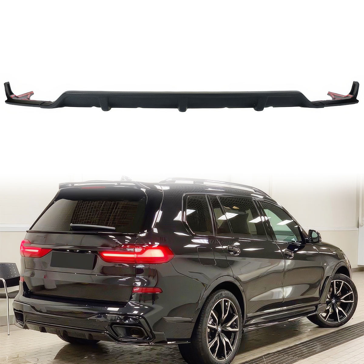 2019-2024 BMW G07 X7 M Sport Rear Bumper Lip Diffuser 3PC Primer ABS