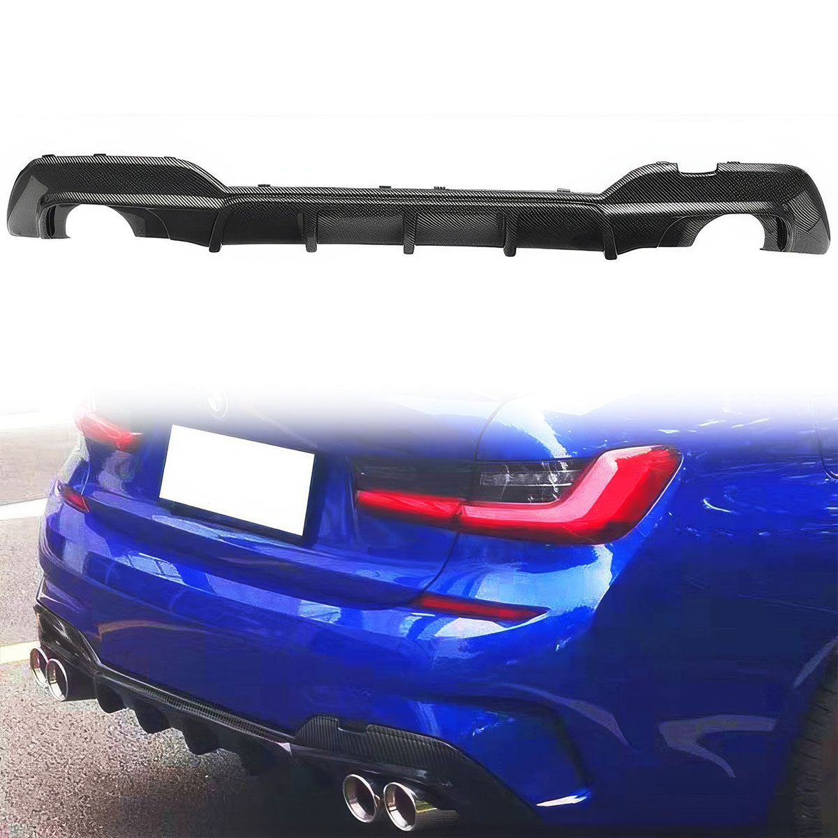 2019-2022 BMW G20 330i M Sport Rear Diffuser Bumper Lip PP