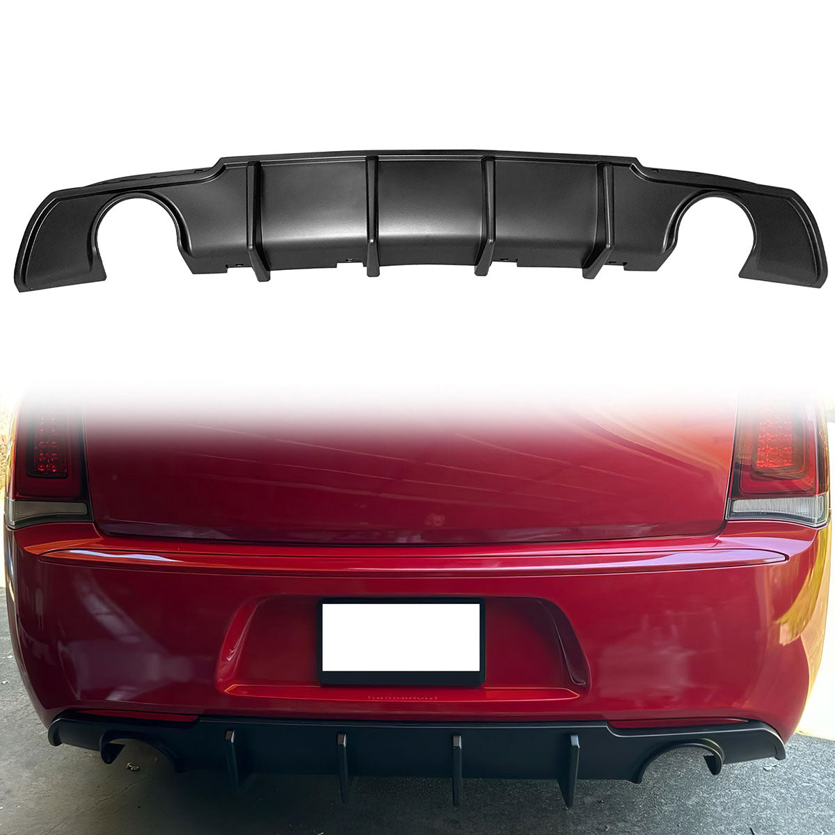 2015-2024 Chrysler 300 4 Shark Fin Style Rear Diffuser Lip PP