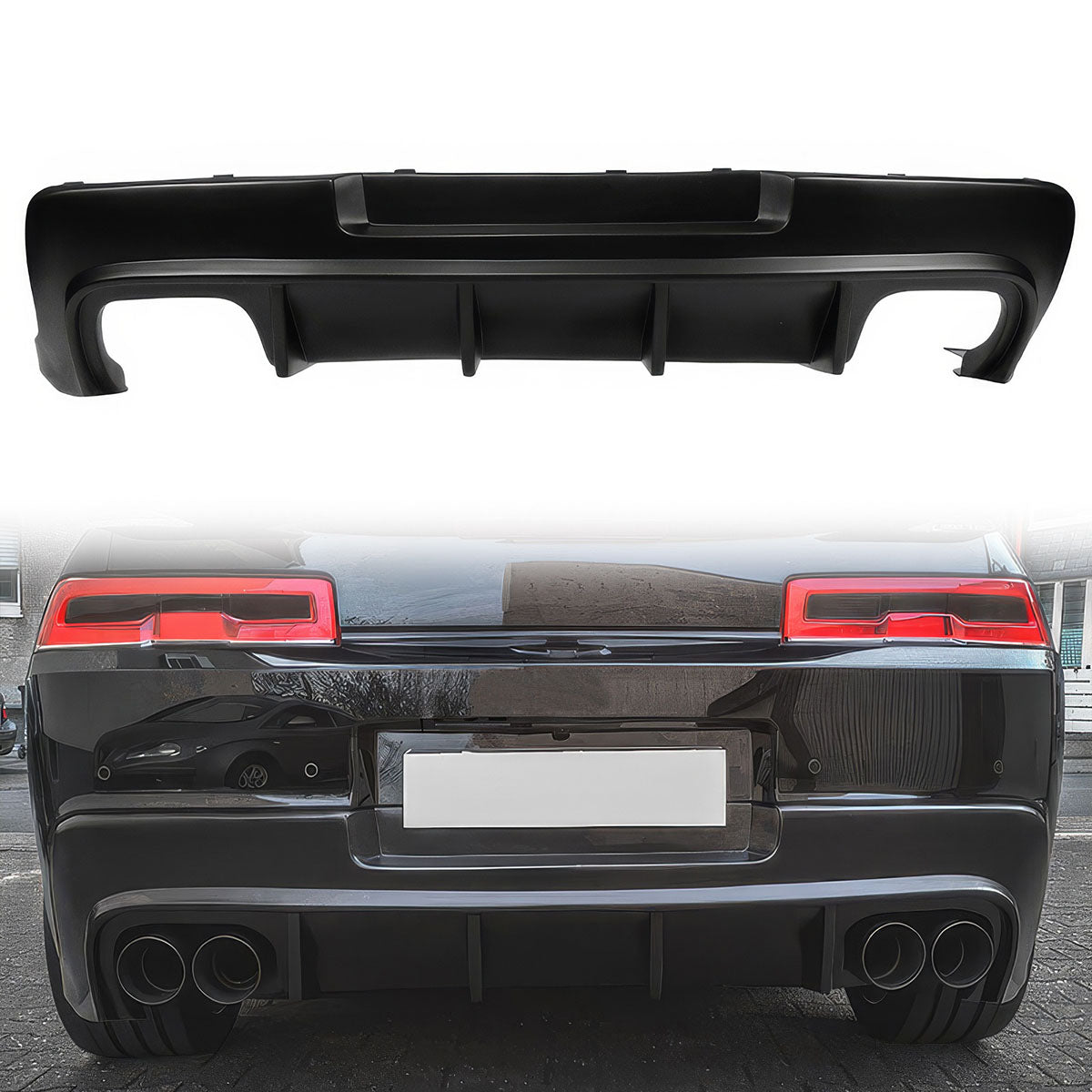 2014-2015 Chevy Camaro ZL1 Matte Black Rear Diffuser Bumper Lip PP