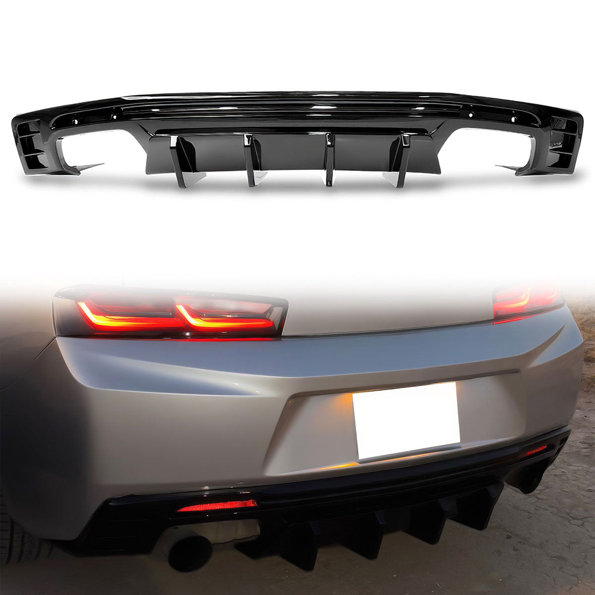 Rear Diffuser for 2016-2024 Chevy Camaro Rear Diffuser Ikon Style Lip