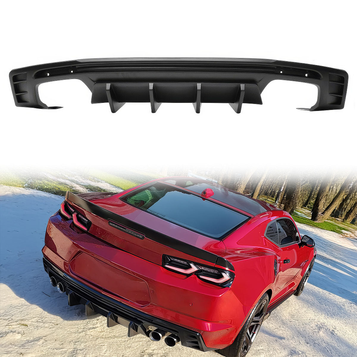 Rear Diffuser for 2016-2024 Chevy Camaro Rear Diffuser Ikon Style Lip