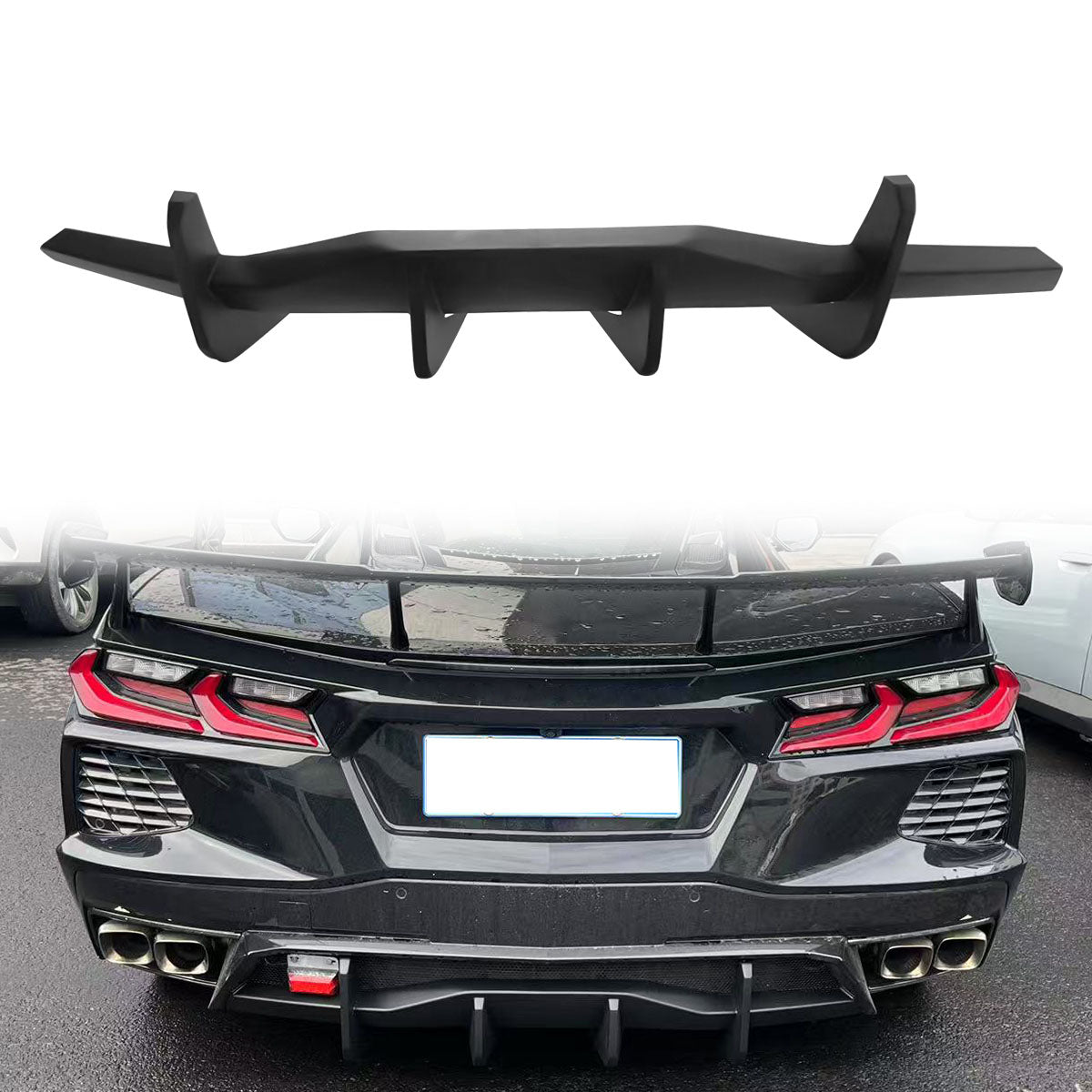 2020-2025 Chevy Corvette C8 Matte Black Rear Bumper Diffuser ABS