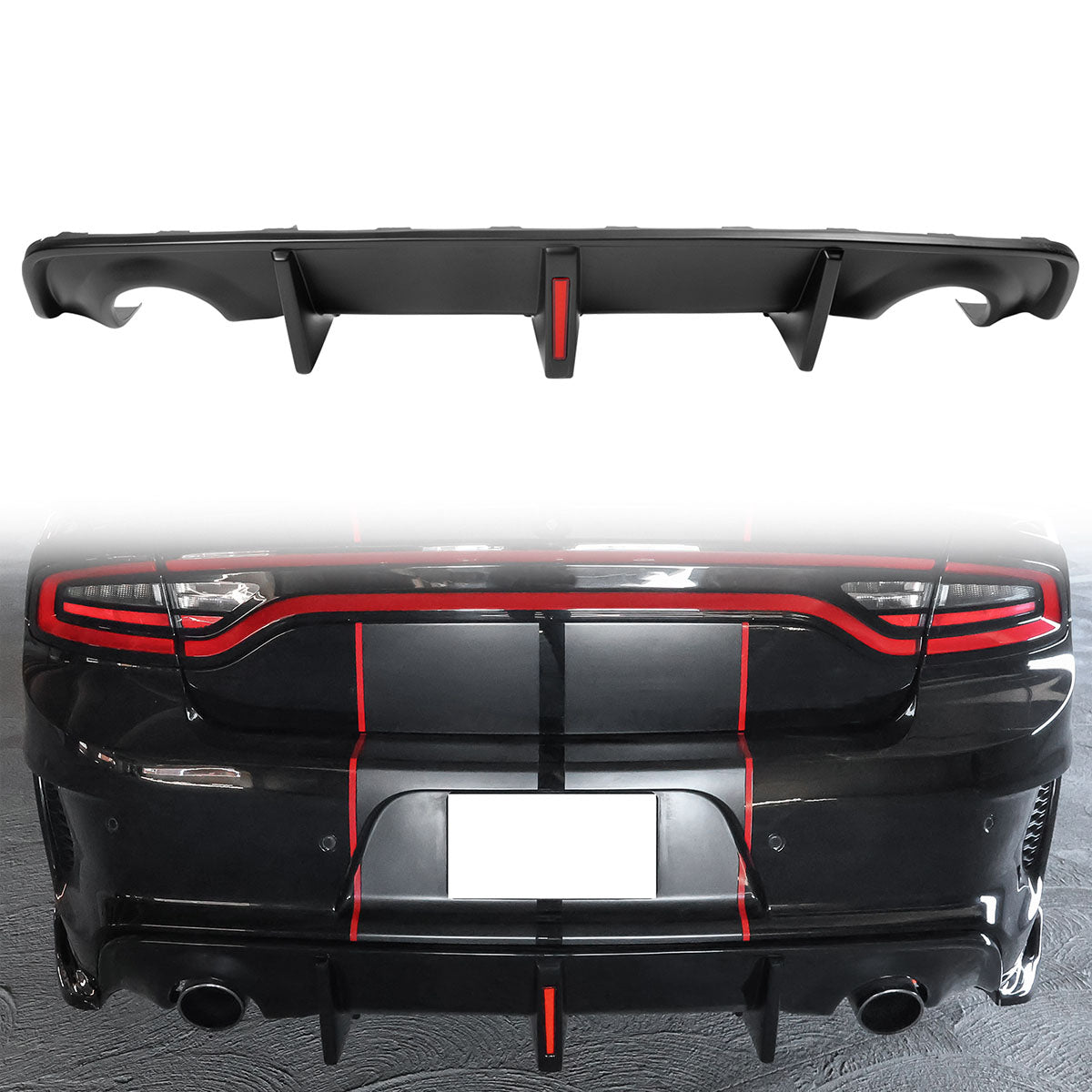 2020-2024 Charger Widebody Rear Diffuser W/ Brake Light PP